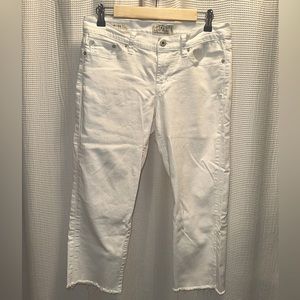 Lucky Brand Sweet Crop Mid Rise Jeans - Raw Hem - White - Size 6/28